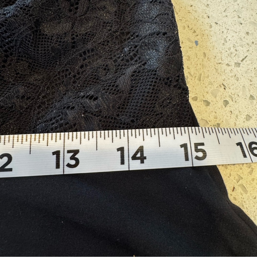 Felina Black Modal Lace Slip Dress Size Large Soft Stretch Lingerie Midi Chemise - Picture 6 of 9